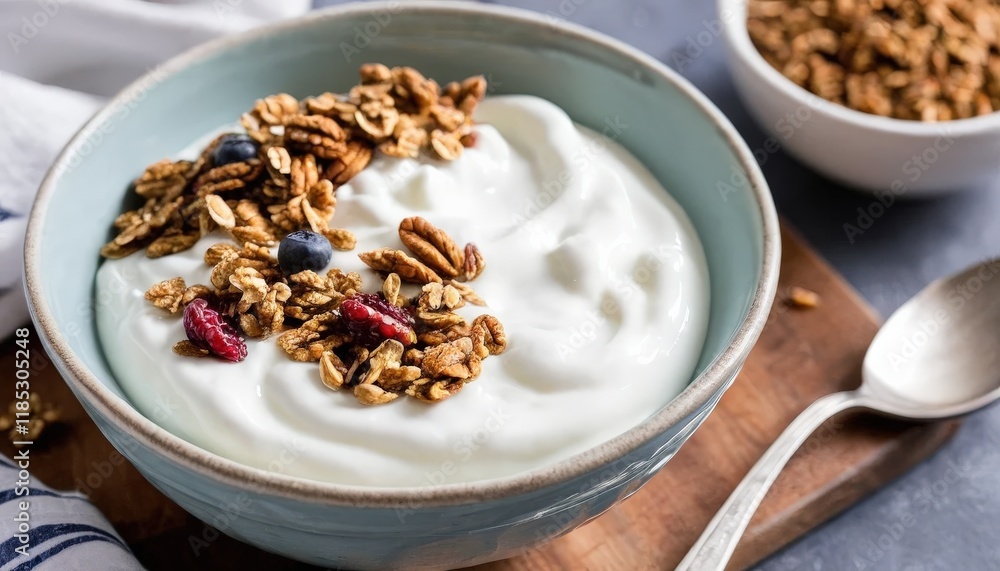 Delicious Yogurt Parfait with Granola and Pecans Delicious Yogurt Parfait with Granola and Pecans