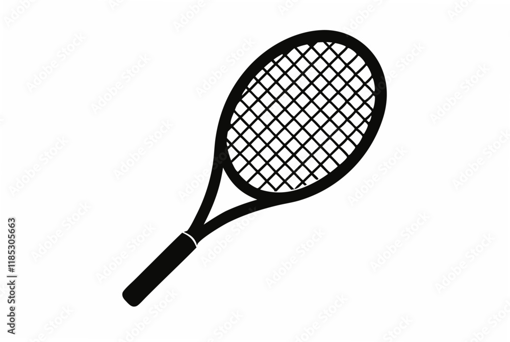 minimalist tennis racket silhouette vector minimalist tennis racket silhouette vector