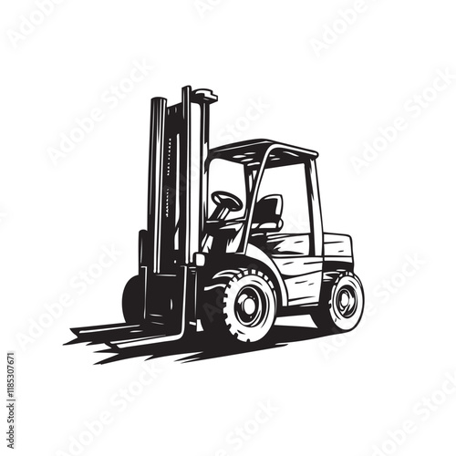 forklift truck isolated on white