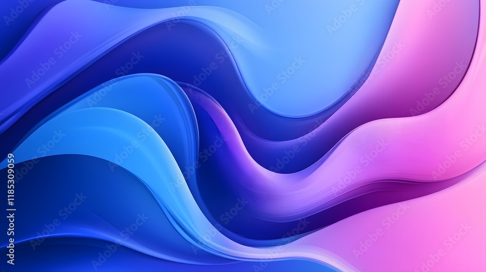 Naklejka premium Abstract Blue Pink Purple Wave Abstract Design