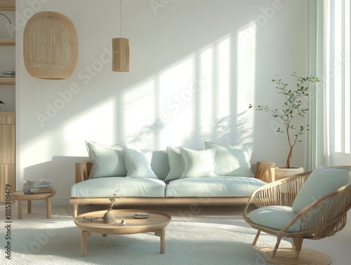 Serene Living Room Design W...