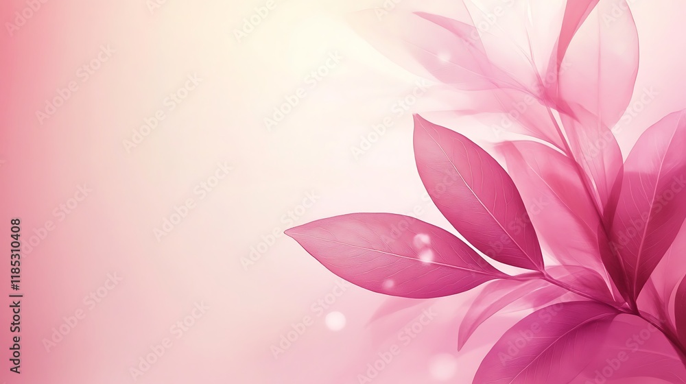 Delicate Pink Leaves Softly Illuminated Background Delicate Pink Leaves Softly Illuminated Background