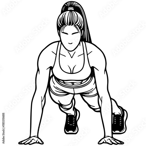 Woman Do Pushups.