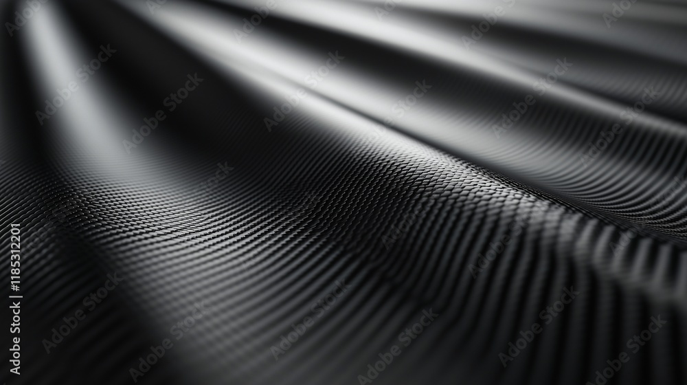 Abstract close-up of a curved carbon fiber surface Abstract close-up of a curved carbon fiber surface
