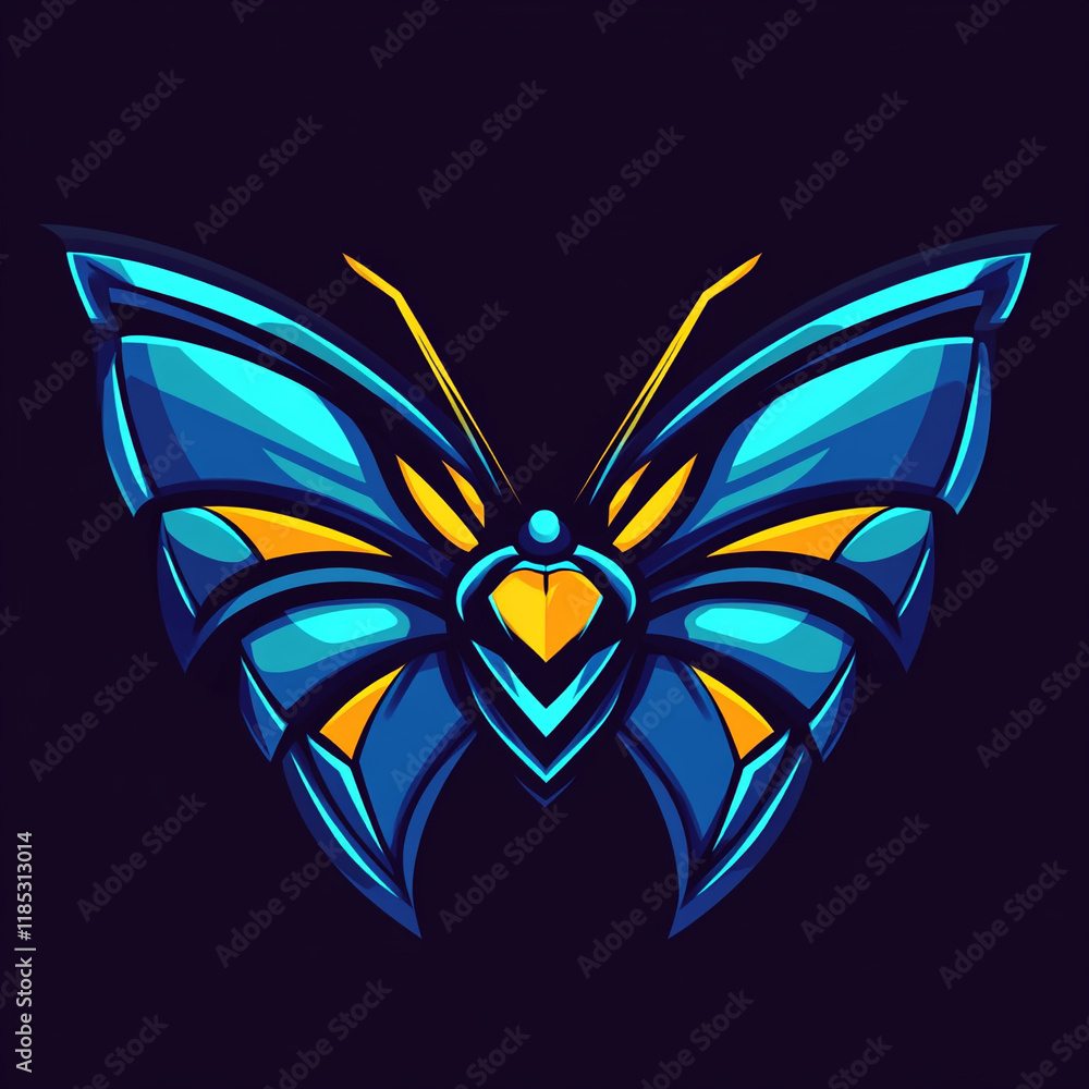 Butterfly illustration sports team logo Butterfly illustration sports team logo