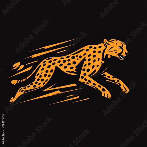 Cheetah Running illustration sports team logo photo