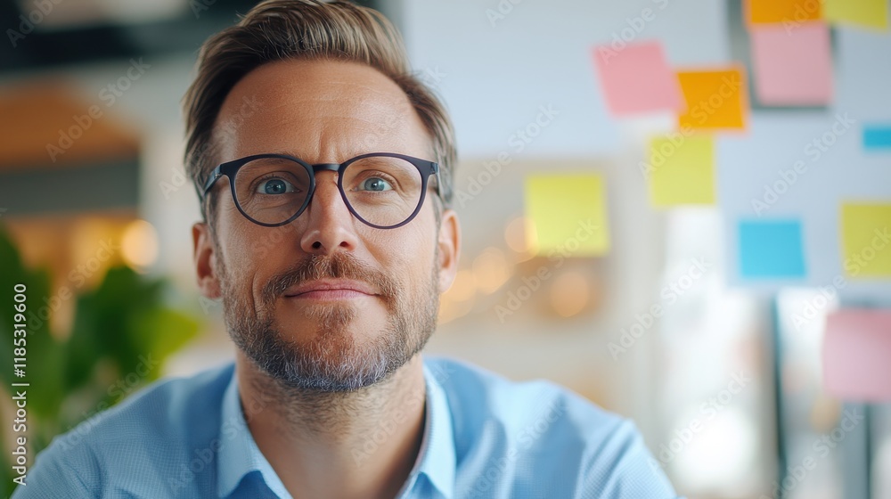 Marketing director evaluates campaign performance with thoughtful insight Marketing director evaluates campaign performance with thoughtful insight
