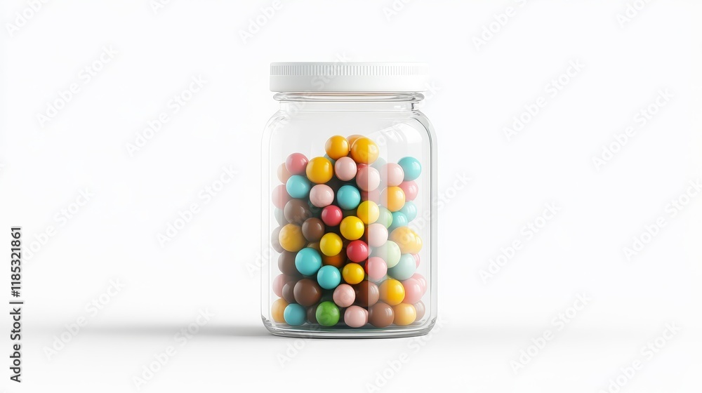Colorful Gumballs in a Clear Glass Jar on a Clean Background, Perfect for Sweet Treats, Party Supplies, or Candy Shop Promotions, Bringing Joy and Fun to Any Design Project Colorful Gumballs in a Clear Glass Jar on a Clean Background, Perfect for Sweet Treats, Party Supplies, or Candy Shop Promotions, Bringing Joy and Fun to Any Design Project