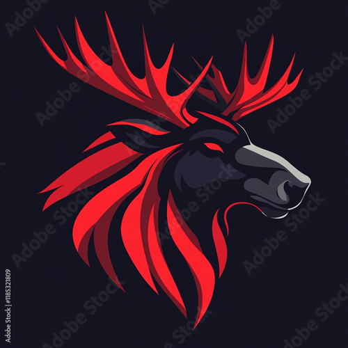 Geometric Moose illustration sports team logo photo