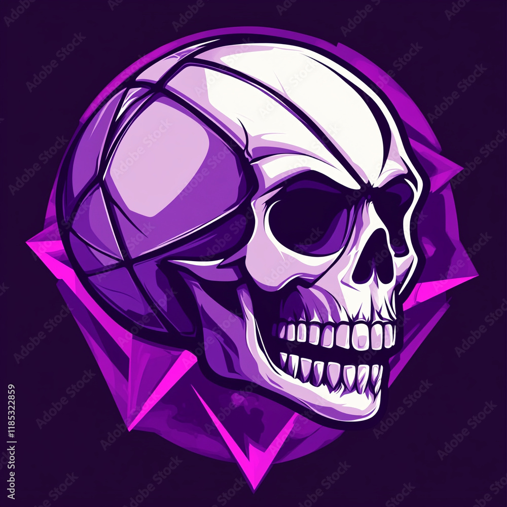 Fototapeta premium Geometric Skull illustration sports team logo