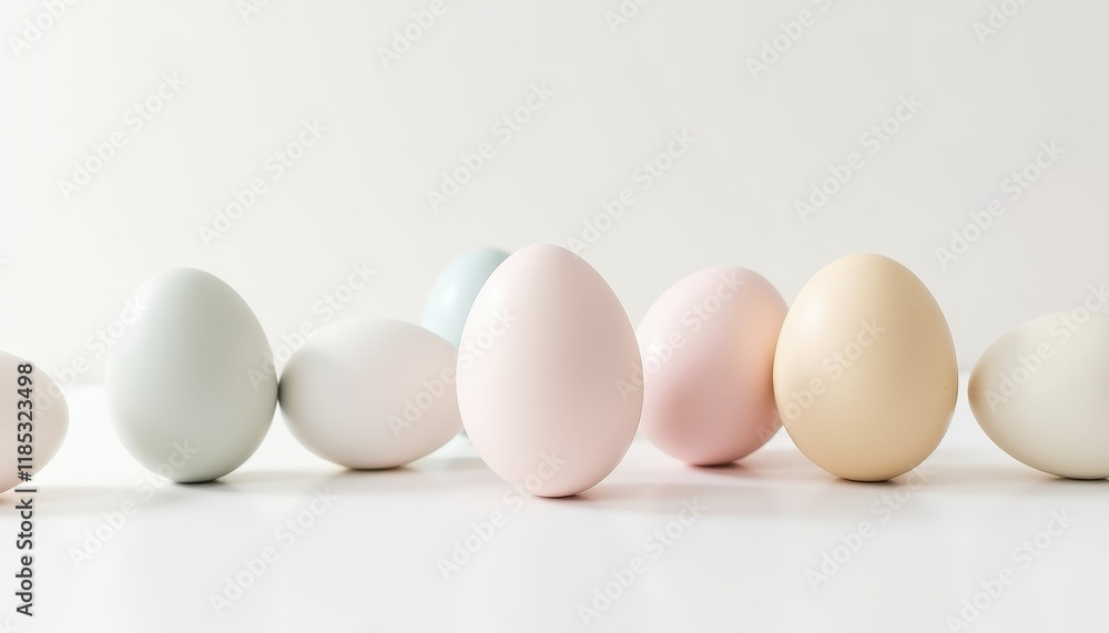 Pastel Easter Eggs on a White Background Pastel Easter Eggs on a White Background