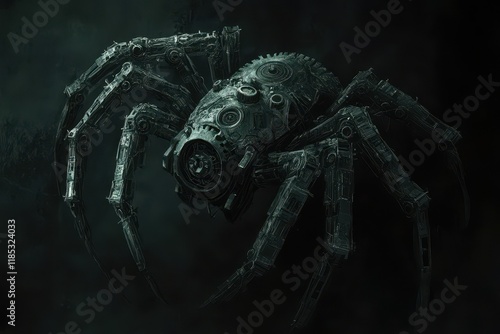 A Mechanical Spider Robot Design Concept Art photo