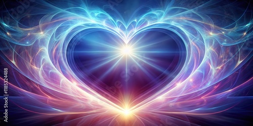 Ethereal energy forms a divine heart shape ,  Love, spirituality, energy, ethereal, divine, heart, shape, glowing, radiant