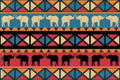 elephants pattern,
Beautiful Thailand,thai pattern,seamless,Traditional,ethnic,fabric pattern for textiles,rugs, wallpaper,clothing, sarong,batik,wrap,embroidery,print,background,cover, illust