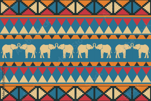elephants pattern,
Beautiful Thailand,thai pattern,seamless,Traditional,ethnic,fabric pattern for textiles,rugs, wallpaper,clothing, sarong,batik,wrap,embroidery,print,background,cover, illust