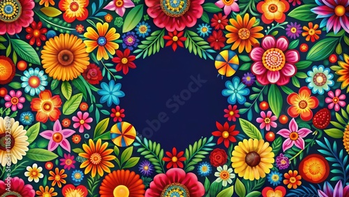 Colorful floral wallpaper celebrating Hispanic Heritage Month, Hispanic Heritage Month, pattern, wallpaper