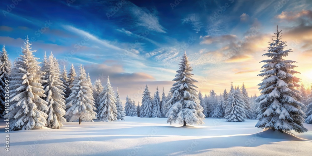 Snow-covered trees in a tranquil winter wonderland setting, Snow, trees, winter, wonderland, serene, atmosphere, cold Snow-covered trees in a tranquil winter wonderland setting, Snow, trees, winter, wonderland, serene, atmosphere, cold
