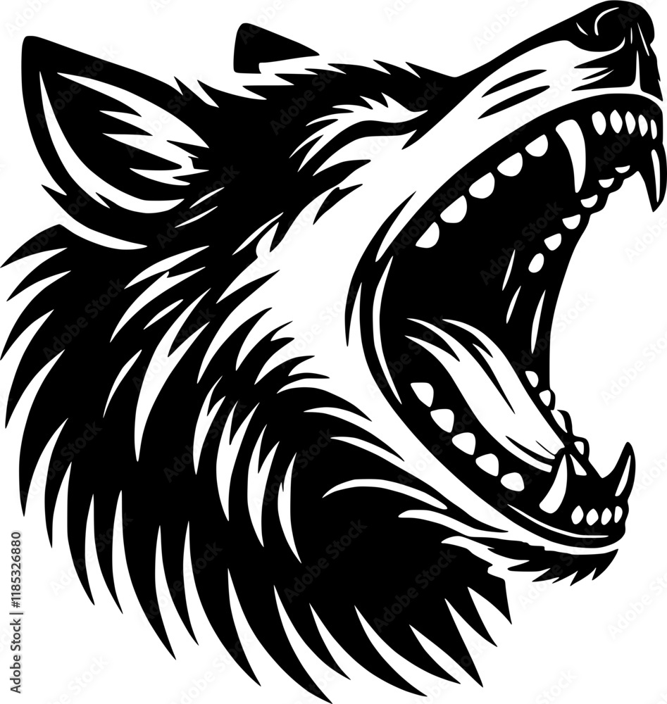 wolf scream open jaw silhouette wolf scream open jaw silhouette