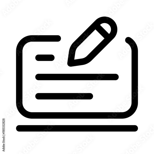 write on the board icon with line style, perfect for user interface projects