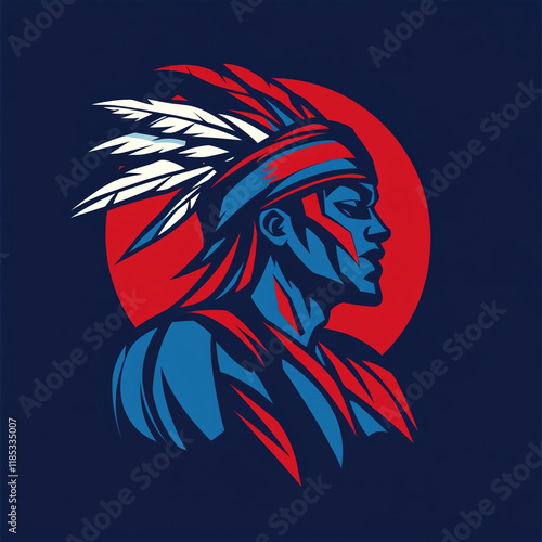 Wallpaper Mural Native American Tribal illustration sports team logo Torontodigital.ca