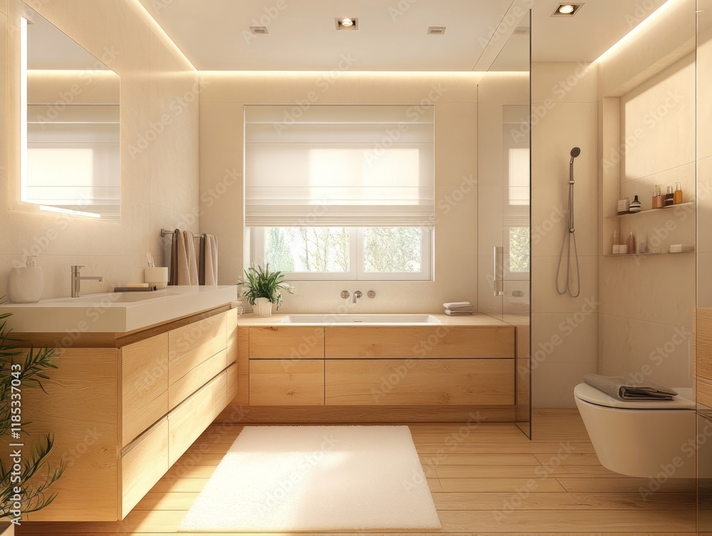 Modern Minimalist Light Wood Bathroom Design Modern Minimalist Light Wood Bathroom Design