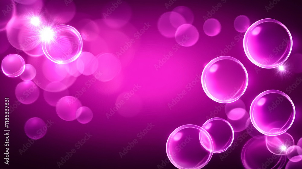 Glowing pink bubbles on vibrant abstract background Glowing pink bubbles on vibrant abstract background