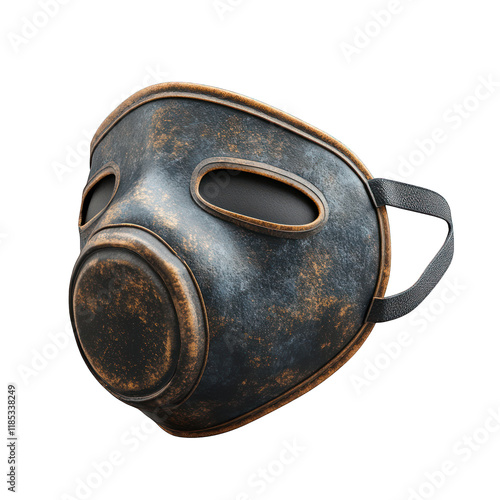 A worn-looking gas mask designed for protective purposes. photo