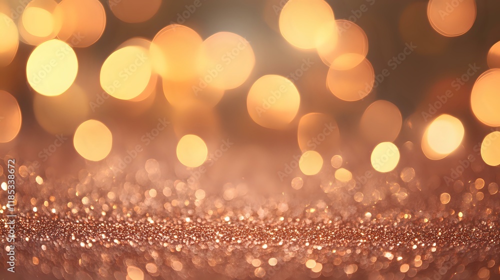 A radiant copper glitter surface with golden and orange bokeh lights glowing softly, creating a warm and festive creative mood A radiant copper glitter surface with golden and orange bokeh lights glowing softly, creating a warm and festive creative mood