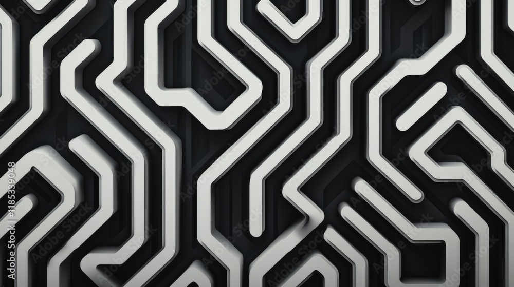A visually striking 3d geometric pattern designed for wallpaper use its monochrome color scheme offers a modern and minimalist aesthetic, ideal for interior design and decoration purposes A visually striking 3d geometric pattern designed for wallpaper use its monochrome color scheme offers a modern and minimalist aesthetic, ideal for interior design and decoration purposes