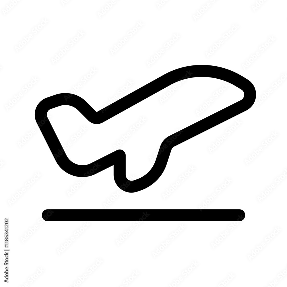plane departs icon with line style, perfect for user interface projects plane departs icon with line style, perfect for user interface projects
