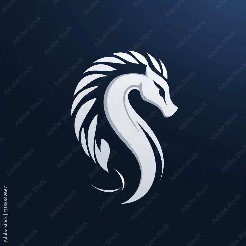 Naklejka premium Seahorse illustration sports team logo