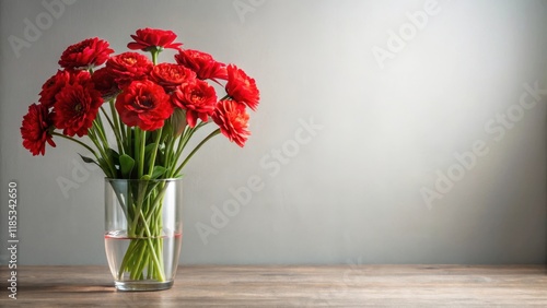 Wallpaper Mural Vibrant red large blooming flowers arranged in a elegant and modern vase with clean lines and simple background, blossoms Torontodigital.ca