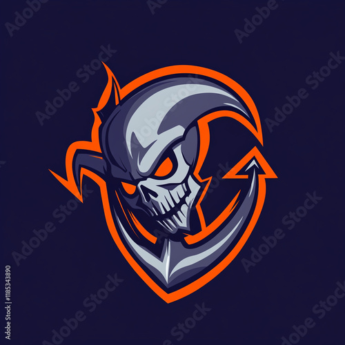 Skull and Anchor illustration sports team logo photo