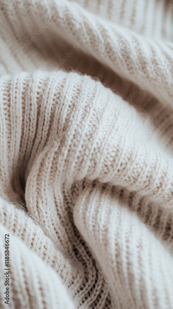 Cozy cream knit fabric texture with soft ribbed pattern Cozy cream knit fabric texture with soft ribbed pattern