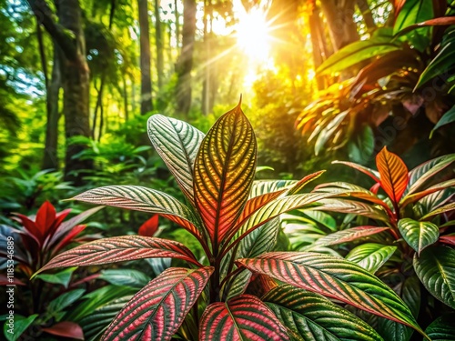 Peacock Plant, Calathea Makoyana, Cathedral Windows Plant, Houseplant, Brazil Native photo