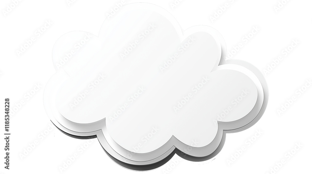 White speech bubble cloud floating with transparent background White speech bubble cloud floating with transparent background