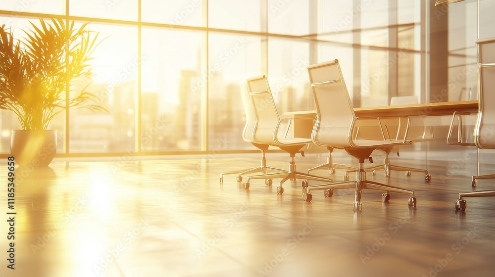 Fototapeta premium Bright Modern Office with Clear Communication Space