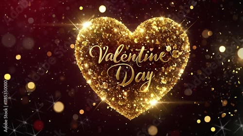 Wallpaper Mural Gold heart symbol with "valentine's day" written on it. Romance, Love, and affection. Seamless 4K looping timelapse video animation background Torontodigital.ca