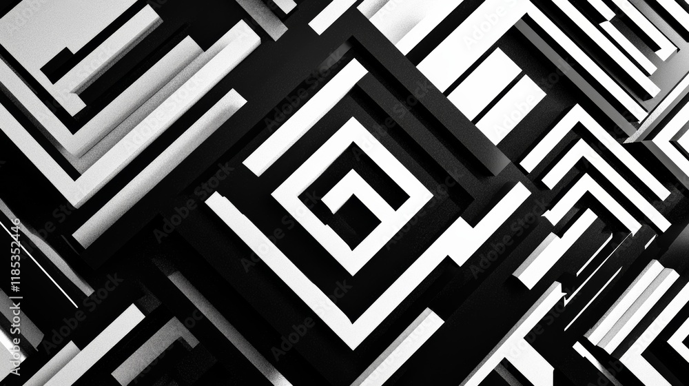 A visually striking 3d geometric pattern designed for wallpaper use its monochrome color scheme offers a modern and minimalist aesthetic, ideal for interior design and decoration purposes A visually striking 3d geometric pattern designed for wallpaper use its monochrome color scheme offers a modern and minimalist aesthetic, ideal for interior design and decoration purposes