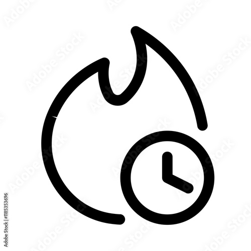 burn time icon with line style, perfect for user interface projects