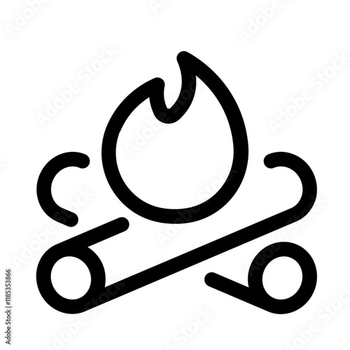 firewood icon with line style, perfect for user interface projects