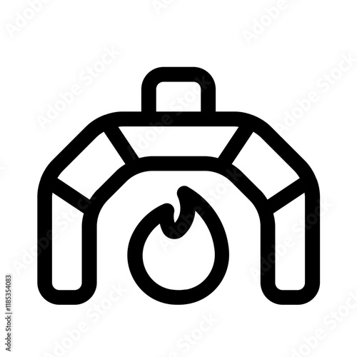 room fire icon with line style, perfect for user interface projects