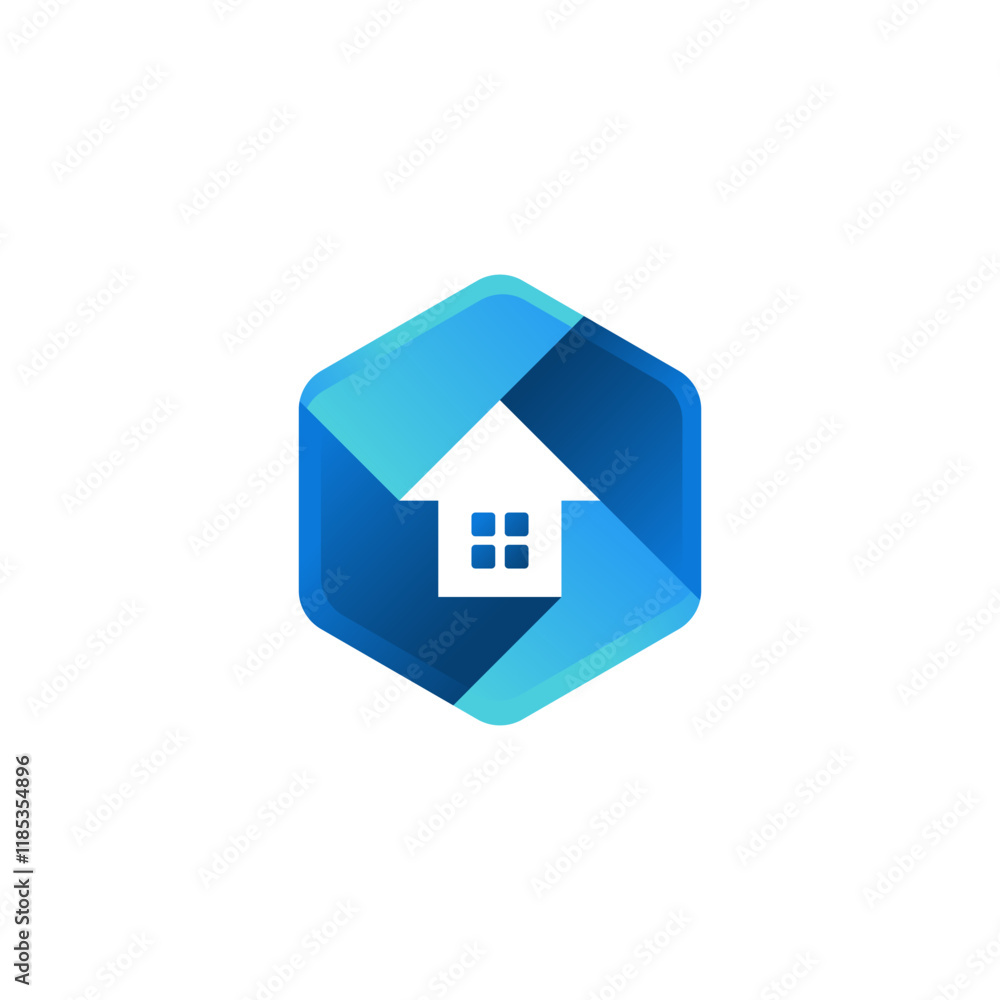 Abstract house home mortgage real estate gradient logo vector icon illustration Abstract house home mortgage real estate gradient logo vector icon illustration