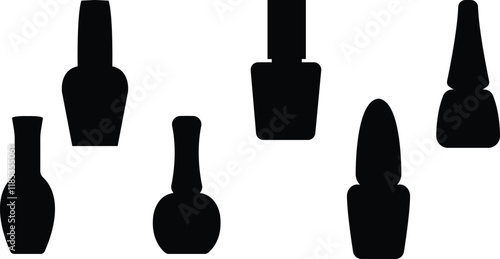 Nail polish silhouette vector icon illustration isolated on a transparent background, Cosmetics tools collection 