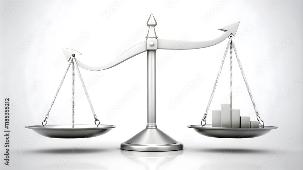 Supply and Demand Create a clean, white-background illustration of a balance scale with supply on one side and demand on the other, with a rising arrow in the middle representing equilibrium and growt Supply and Demand Create a clean, white-background illustration of a balance scale with supply on one side and demand on the other, with a rising arrow in the middle representing equilibrium and growt