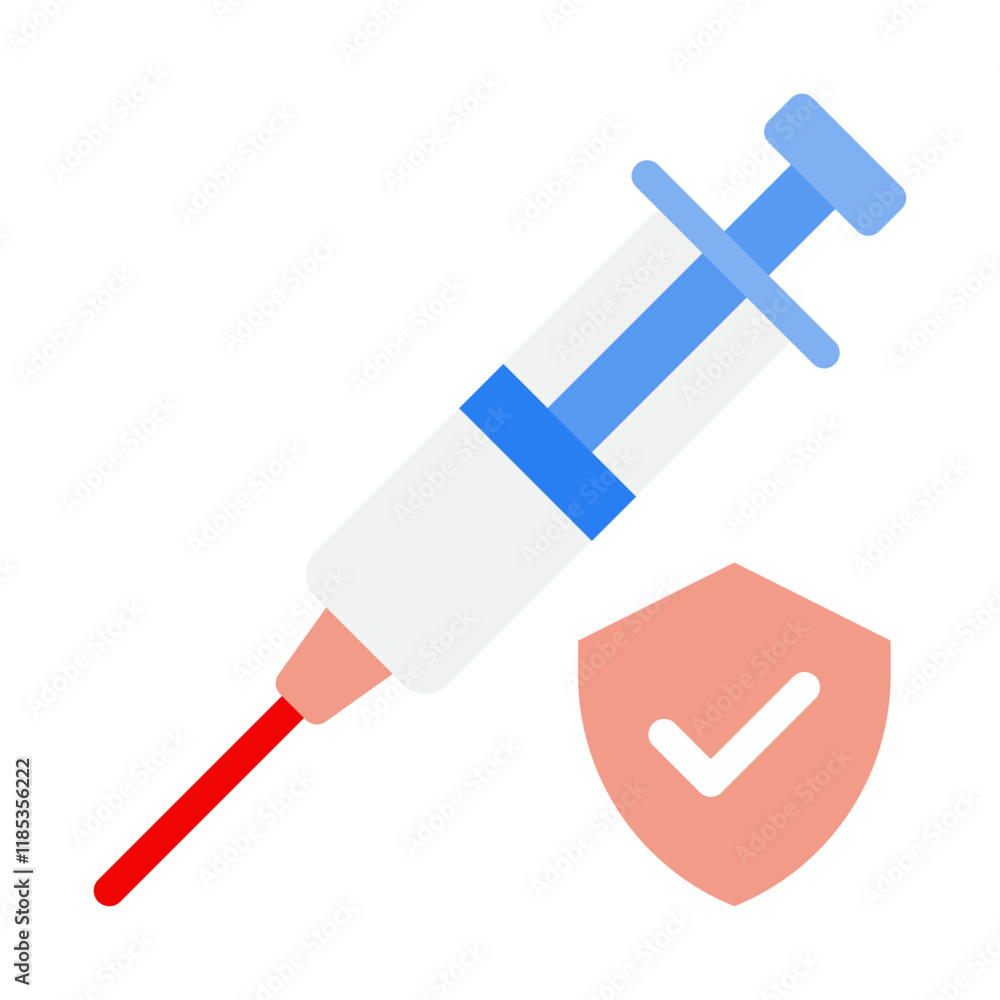 Syringe with Safety Shield Icon Syringe with Safety Shield Icon