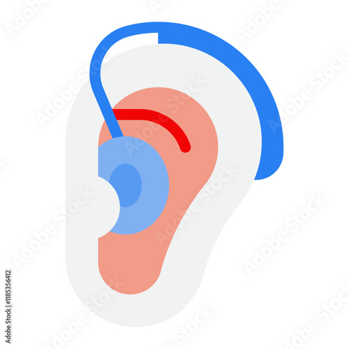 Stylized Illustration of an Ear with Headphones