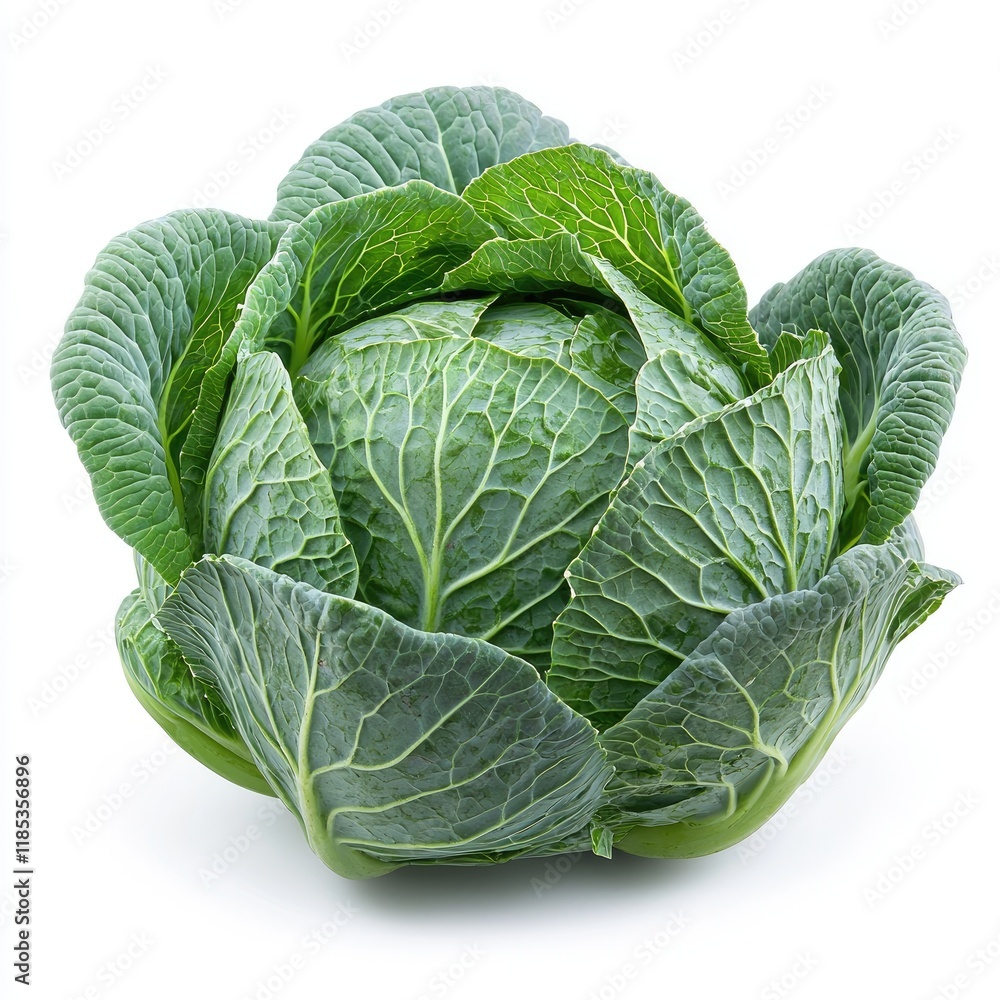 Fototapeta premium Vibrant Green Cabbage: Fresh, Healthy Vegetable for Delicious Recipes