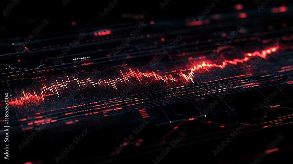 Obraz premium Analyzing data patterns digital environment abstract visualization technology