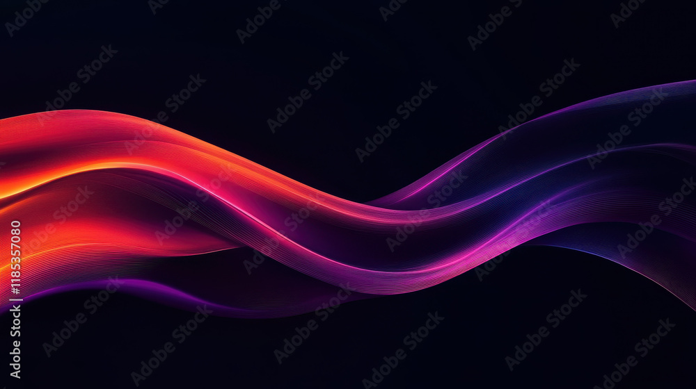 Abstract Flow: Vibrant crimson and purple waves dance across a dark background, creating a mesmerizing and dynamic visual. Perfect for tech, design. Abstract Flow: Vibrant crimson and purple waves dance across a dark background, creating a mesmerizing and dynamic visual. Perfect for tech, design.